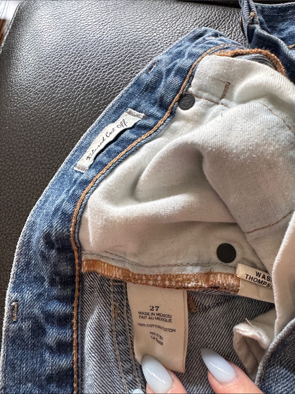 Ralph Lauren Distressed High-Rise Denim Shorts in Light Blue - Picture 4 of 5